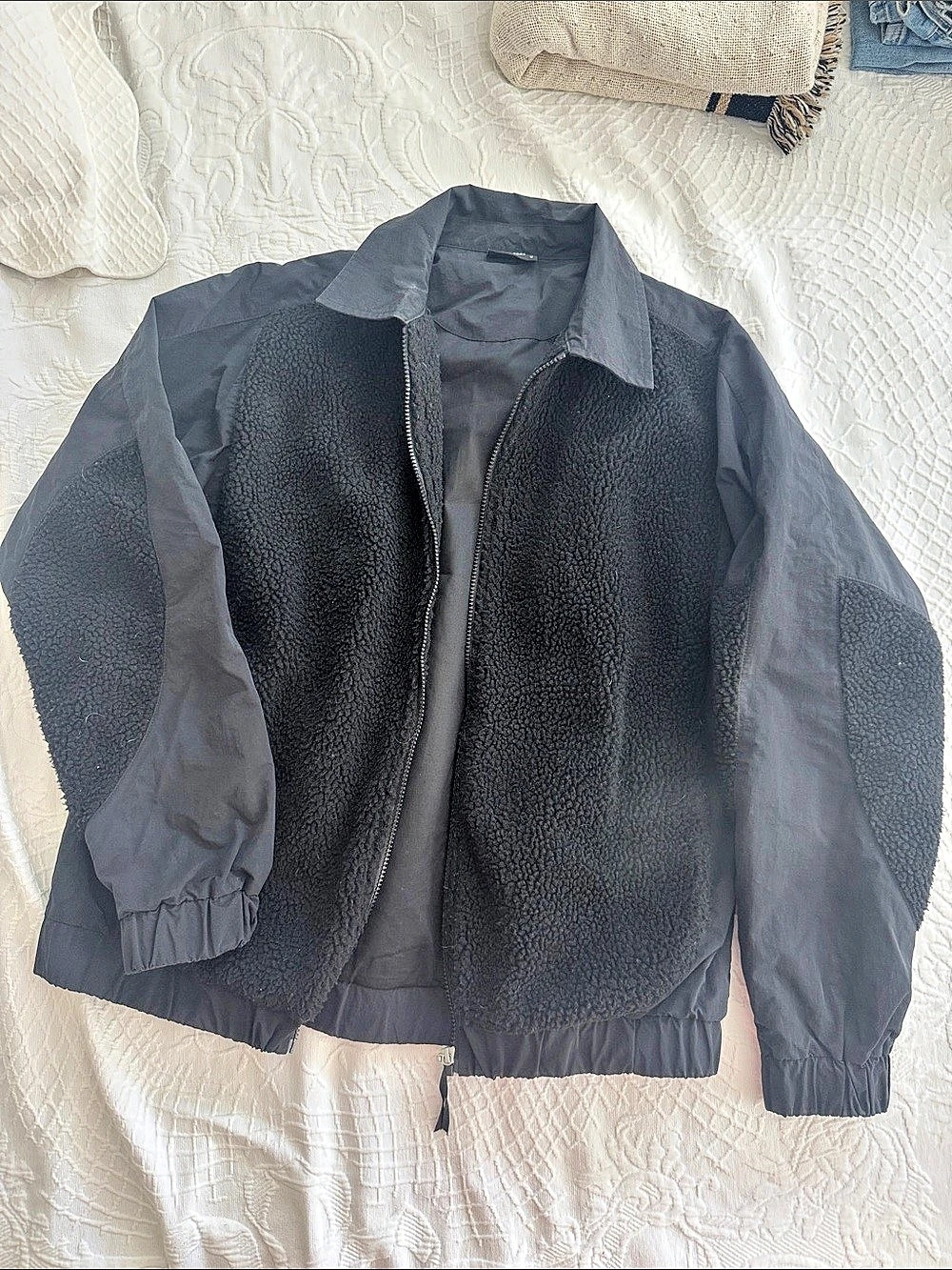 Zanerobe Shearling Panel Jacket Fleece Black Size Medium